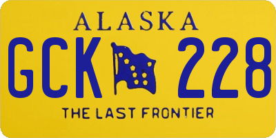 AK license plate GCK228