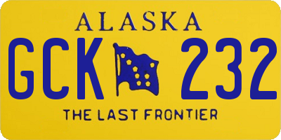 AK license plate GCK232