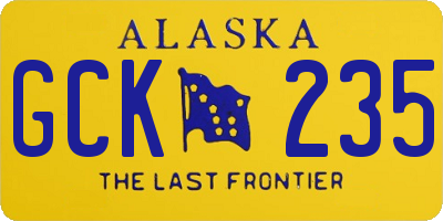 AK license plate GCK235