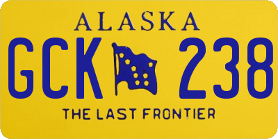 AK license plate GCK238