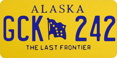 AK license plate GCK242