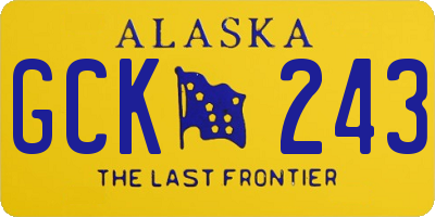 AK license plate GCK243
