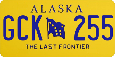 AK license plate GCK255