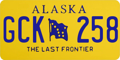 AK license plate GCK258