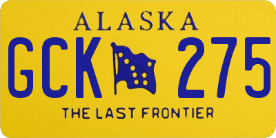 AK license plate GCK275