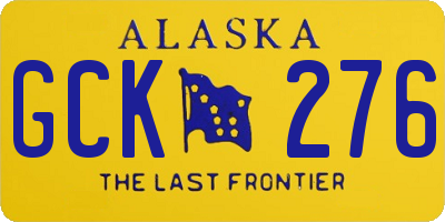 AK license plate GCK276