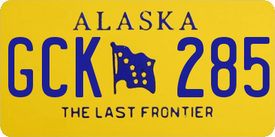 AK license plate GCK285