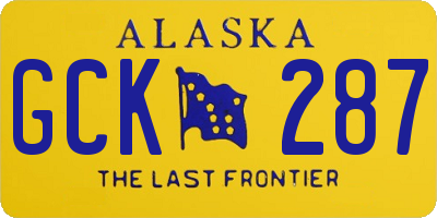AK license plate GCK287