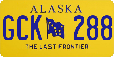 AK license plate GCK288
