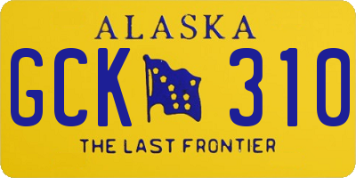 AK license plate GCK310