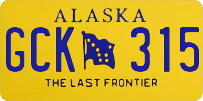 AK license plate GCK315