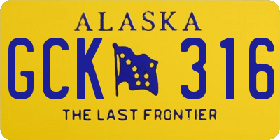 AK license plate GCK316