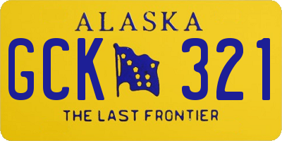 AK license plate GCK321
