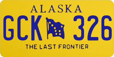 AK license plate GCK326