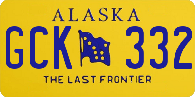 AK license plate GCK332