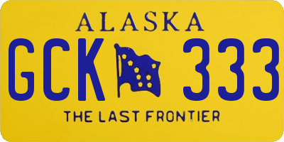 AK license plate GCK333