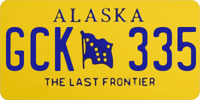 AK license plate GCK335
