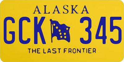 AK license plate GCK345