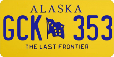 AK license plate GCK353