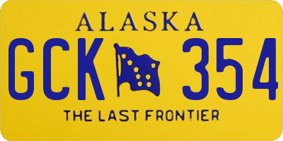 AK license plate GCK354