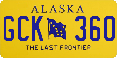 AK license plate GCK360
