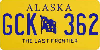 AK license plate GCK362