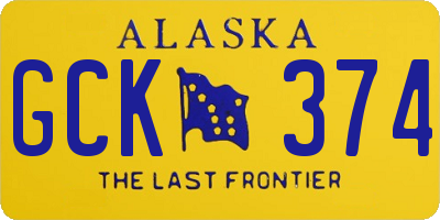 AK license plate GCK374