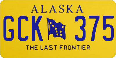 AK license plate GCK375