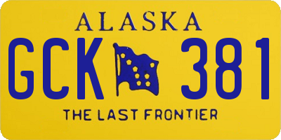 AK license plate GCK381