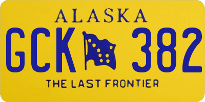 AK license plate GCK382