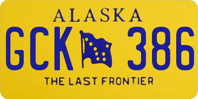 AK license plate GCK386