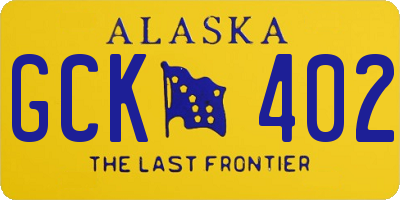 AK license plate GCK402