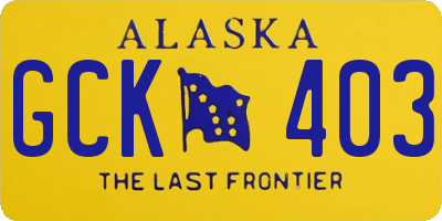 AK license plate GCK403