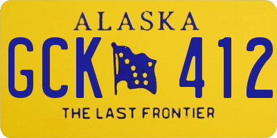 AK license plate GCK412