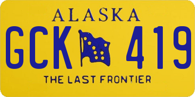 AK license plate GCK419