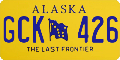 AK license plate GCK426