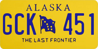 AK license plate GCK451