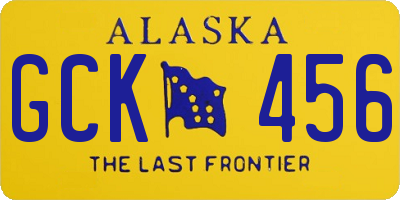 AK license plate GCK456
