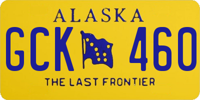 AK license plate GCK460