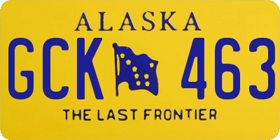 AK license plate GCK463