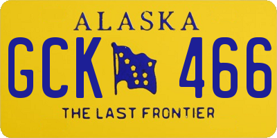 AK license plate GCK466