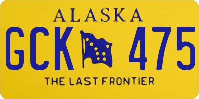 AK license plate GCK475