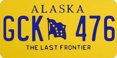 AK license plate GCK476