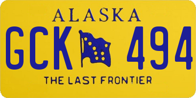 AK license plate GCK494