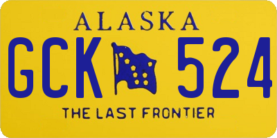 AK license plate GCK524