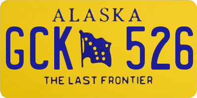 AK license plate GCK526