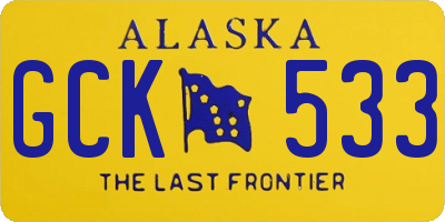 AK license plate GCK533