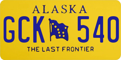 AK license plate GCK540