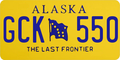 AK license plate GCK550
