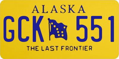 AK license plate GCK551